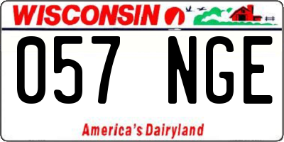 WI license plate 057NGE