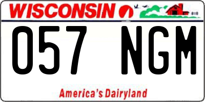 WI license plate 057NGM