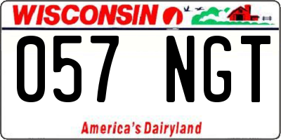 WI license plate 057NGT