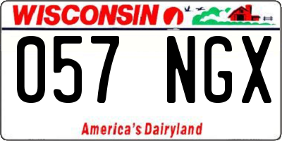 WI license plate 057NGX
