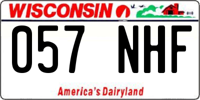 WI license plate 057NHF