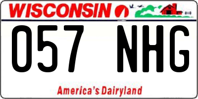 WI license plate 057NHG