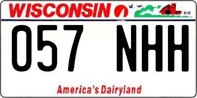 WI license plate 057NHH