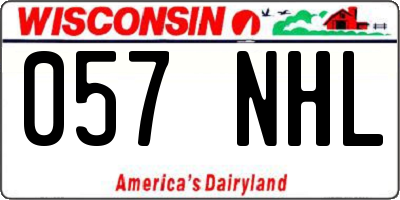 WI license plate 057NHL