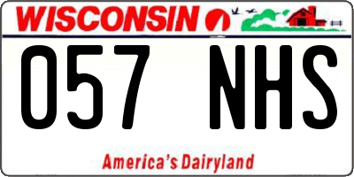 WI license plate 057NHS