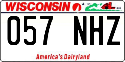 WI license plate 057NHZ