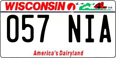 WI license plate 057NIA