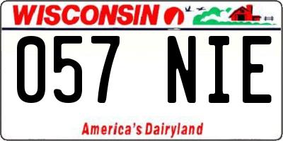 WI license plate 057NIE