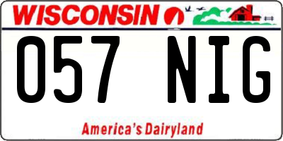 WI license plate 057NIG