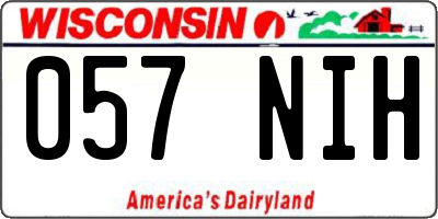 WI license plate 057NIH