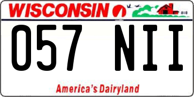 WI license plate 057NII
