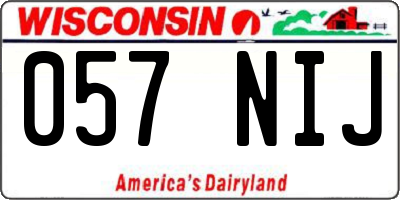 WI license plate 057NIJ