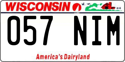 WI license plate 057NIM