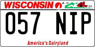 WI license plate 057NIP
