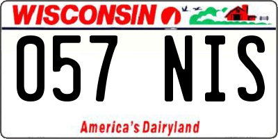 WI license plate 057NIS