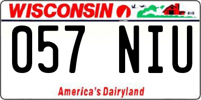 WI license plate 057NIU