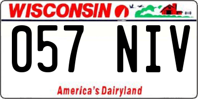 WI license plate 057NIV