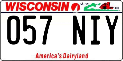 WI license plate 057NIY