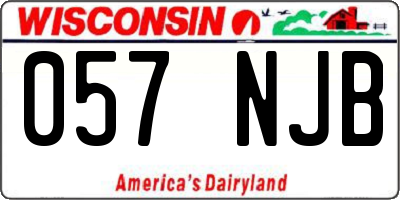 WI license plate 057NJB