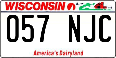 WI license plate 057NJC