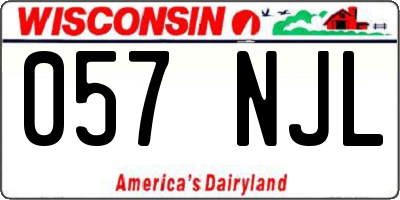 WI license plate 057NJL