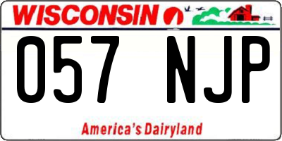 WI license plate 057NJP