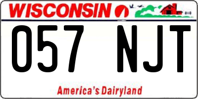 WI license plate 057NJT