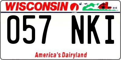 WI license plate 057NKI