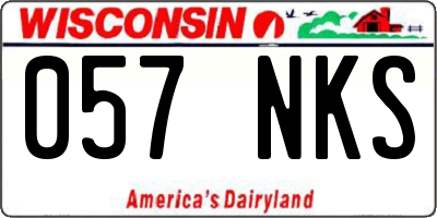 WI license plate 057NKS