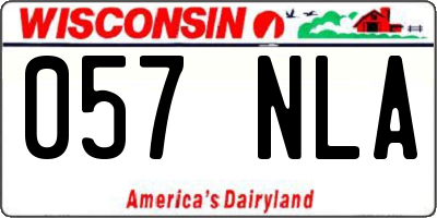 WI license plate 057NLA