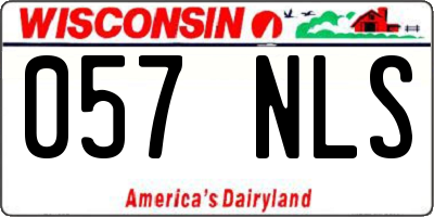 WI license plate 057NLS