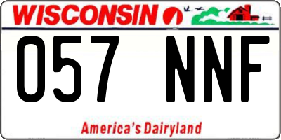 WI license plate 057NNF