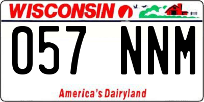 WI license plate 057NNM