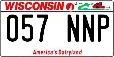 WI license plate 057NNP