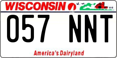 WI license plate 057NNT