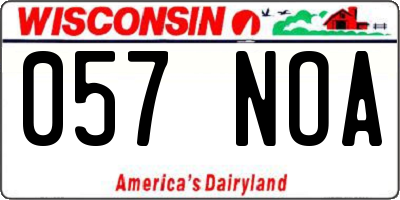 WI license plate 057NOA