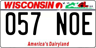 WI license plate 057NOE