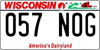 WI license plate 057NOG