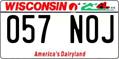 WI license plate 057NOJ