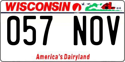 WI license plate 057NOV