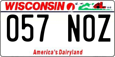 WI license plate 057NOZ