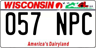 WI license plate 057NPC
