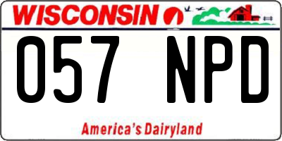 WI license plate 057NPD