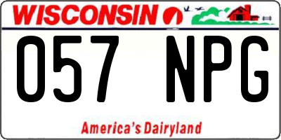 WI license plate 057NPG