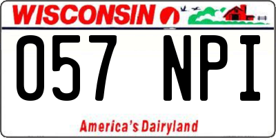 WI license plate 057NPI