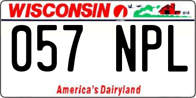 WI license plate 057NPL