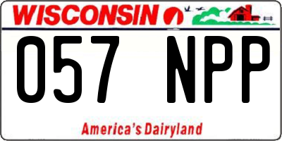 WI license plate 057NPP