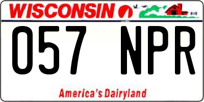 WI license plate 057NPR