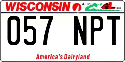 WI license plate 057NPT