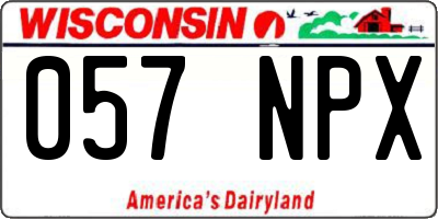 WI license plate 057NPX